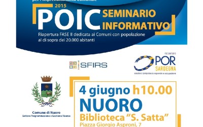 Nuoro, seminario informativo sul bando POIC