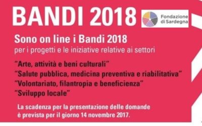 Fondazione di Sardegna, pubblicati i bandi 2018