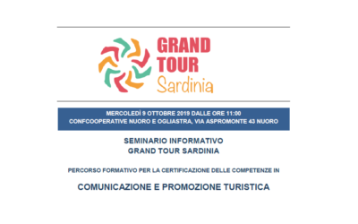 Seminario di presentazione del corso gratuito “COMUNICAZIONE E PROMOZIONE TURISTICA” | NUORO, 9 ottobre 2019