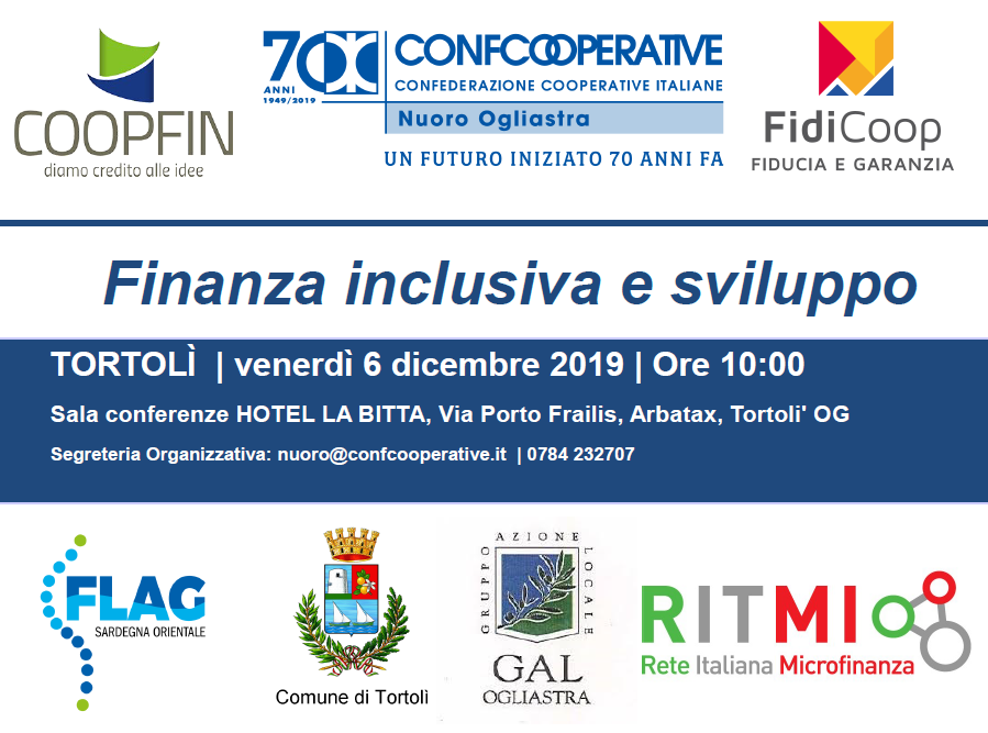 Seminario Finanza inclusiva e sviluppo | Tortolì, venerdì 6 dicembre 2019