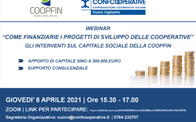 Come finanziare i progetti di sviluppo delle cooperative con COOPFIN | Seminario informativo online | 8 aprile 2021