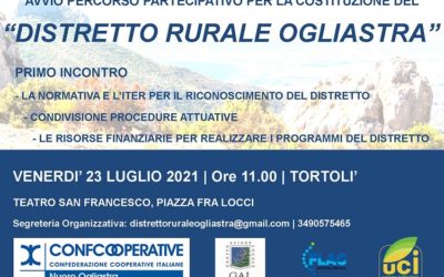 AVVIO PERCORSO PARTECIPATIVO PER LA COSTITUZIONE DEL “DISTRETTO RURALE OGLIASTRA”