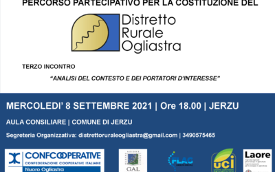 3° INCONTRO DI ANIMAZIONE TERRITORIALE DEL DISTRETTO RURALE OGLIASTRA | JERZU, mercoledì 8 settembre