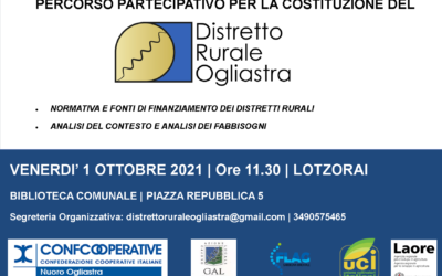 6° INCONTRO DI ANIMAZIONE TERRITORIALE – LOTZORAI, 1 OTTOBRE ORE 11.30