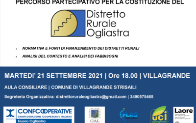 5° INCONTRO DI ANIMAZIONE TERRITORIALE (VILLAGRANDE STRISAILI, 21 SETTEMBRE ore 18.00)