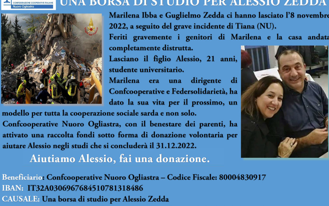 Avvio campagna donazione volontaria “La cooperazione a sostegno di Alessio Zedda”